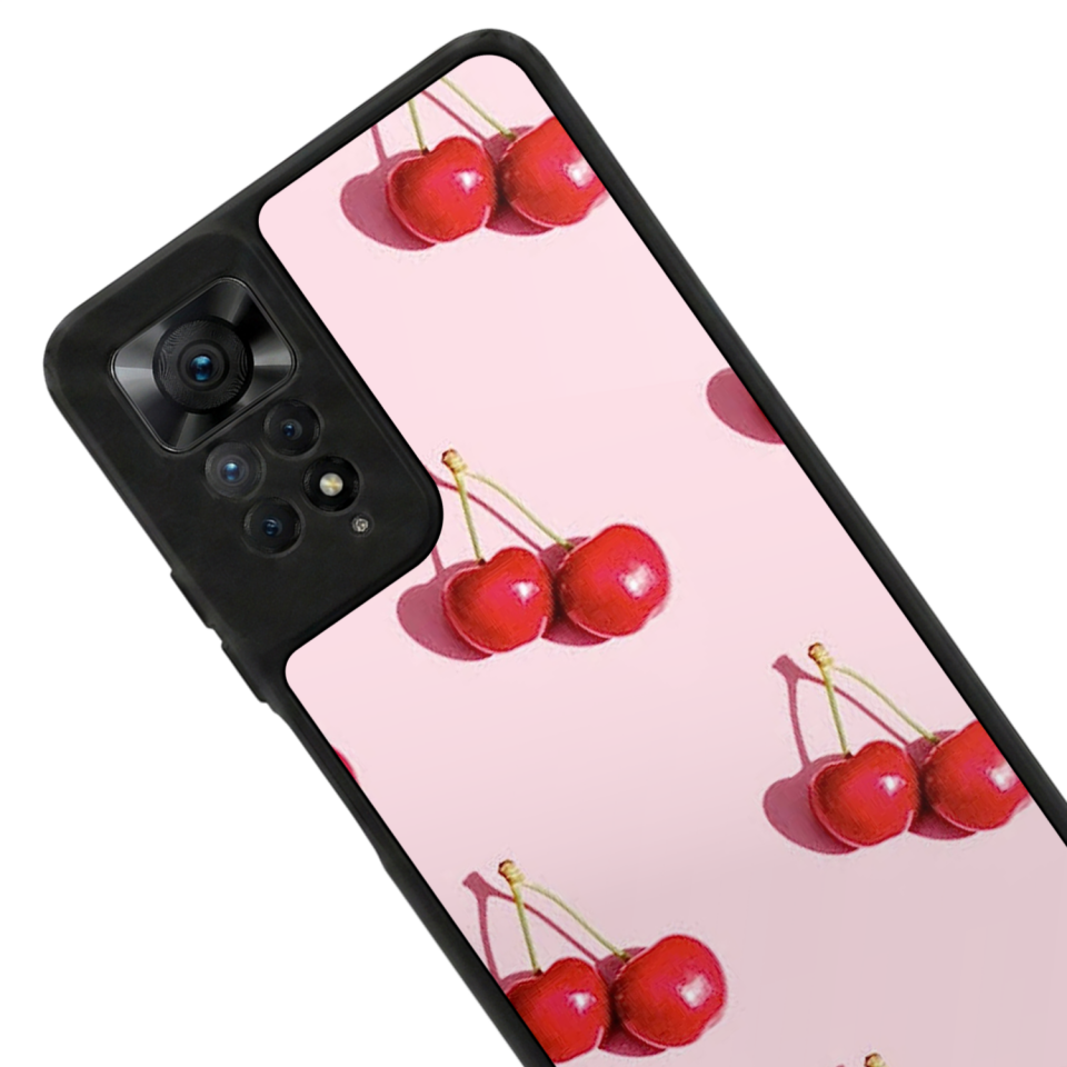 Xiaomi Redmi Note 11 Pro Uyumlu Kiraz Tasarımlı Glossy Premium Kılıf