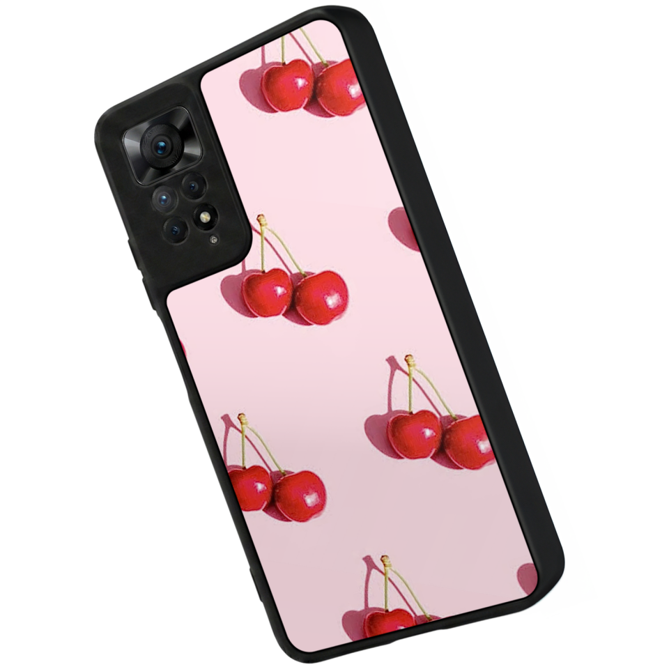 Xiaomi Redmi Note 11 Pro Uyumlu Kiraz Tasarımlı Glossy Premium Kılıf
