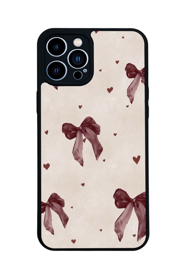 iPhone 12 Pro Max Uyumlu Kurdele Tasarımlı Glossy Premium Kılıf