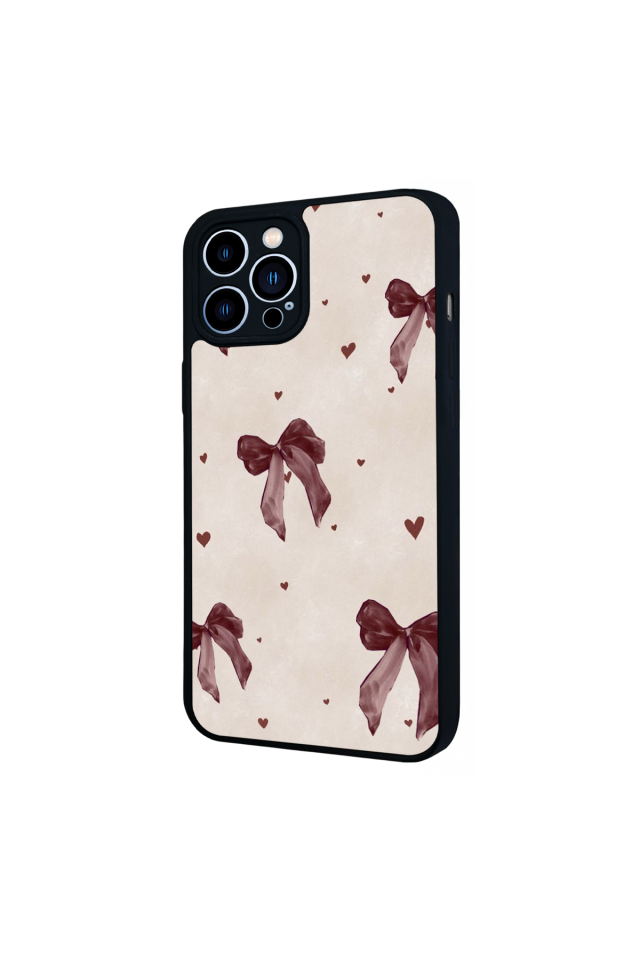 iPhone 12 Pro Max Uyumlu Kurdele Tasarımlı Glossy Premium Kılıf
