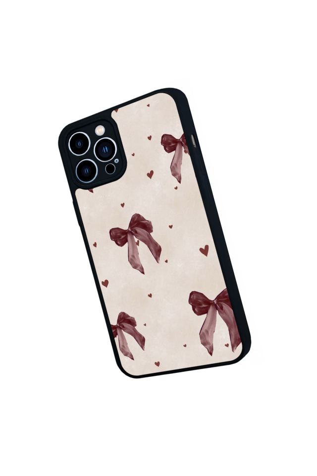 iPhone 12 Pro Max Uyumlu Kurdele Tasarımlı Glossy Premium Kılıf