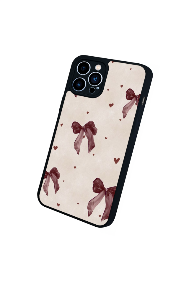 iPhone 12 Pro Max Uyumlu Kurdele Tasarımlı Glossy Premium Kılıf