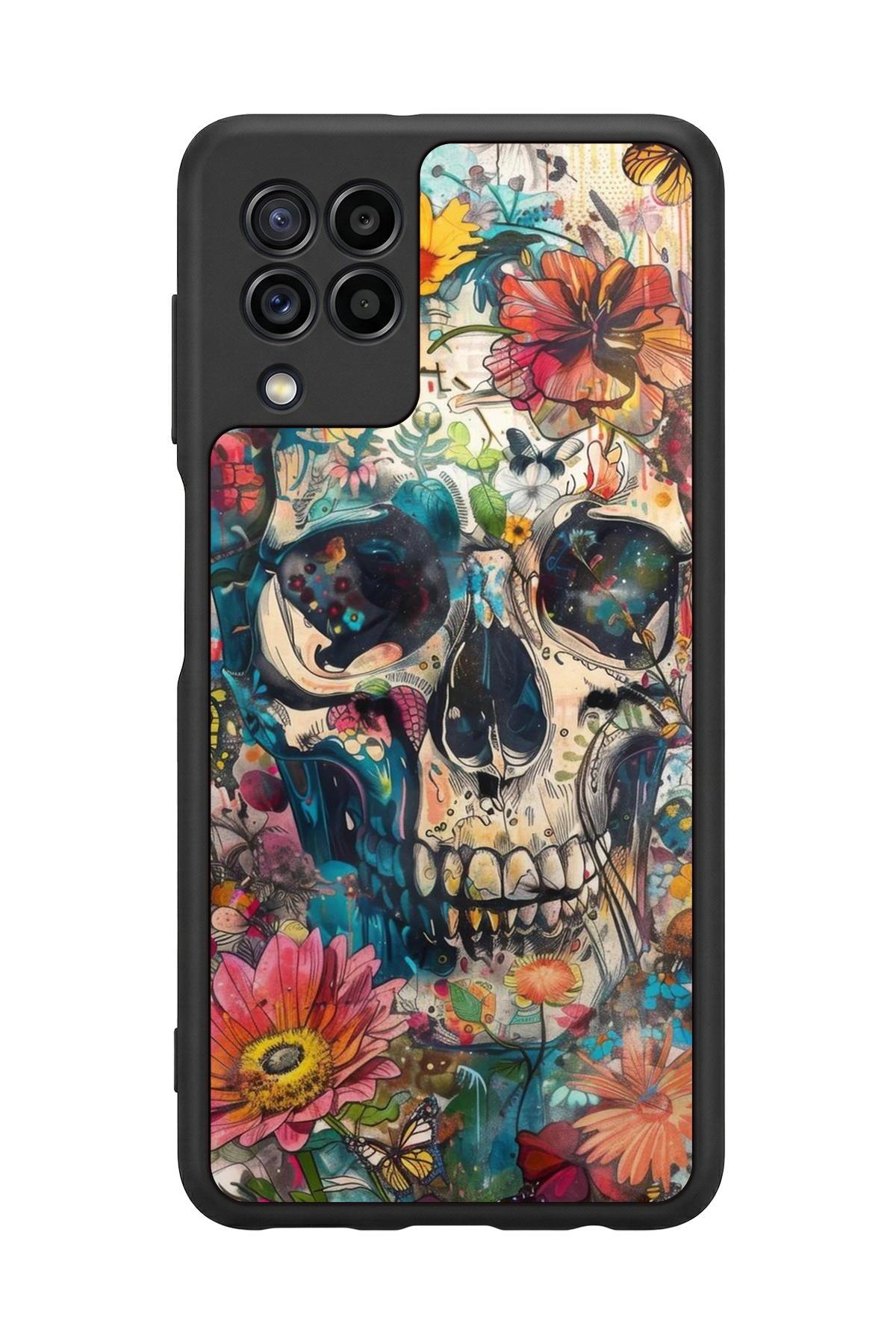 Samsung Galaxy M32 Uyumlu KuruKafa Tasarımlı Glossy Premium Kılıf