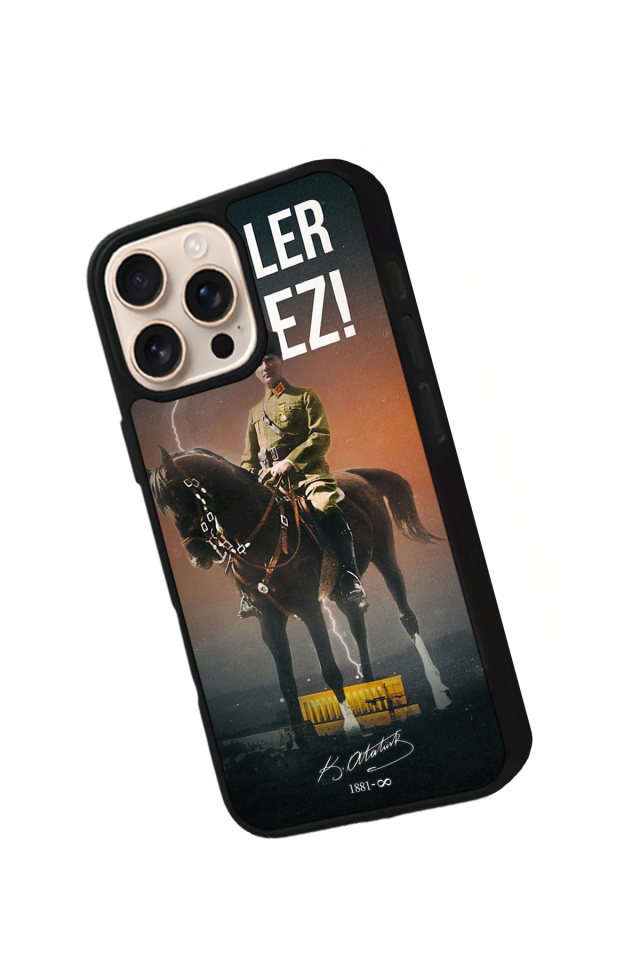 iPhone 16 Pro Max Uyumlu Mustafa Kemal Ataturk Tasarımlı Glossy Premium Kılıf