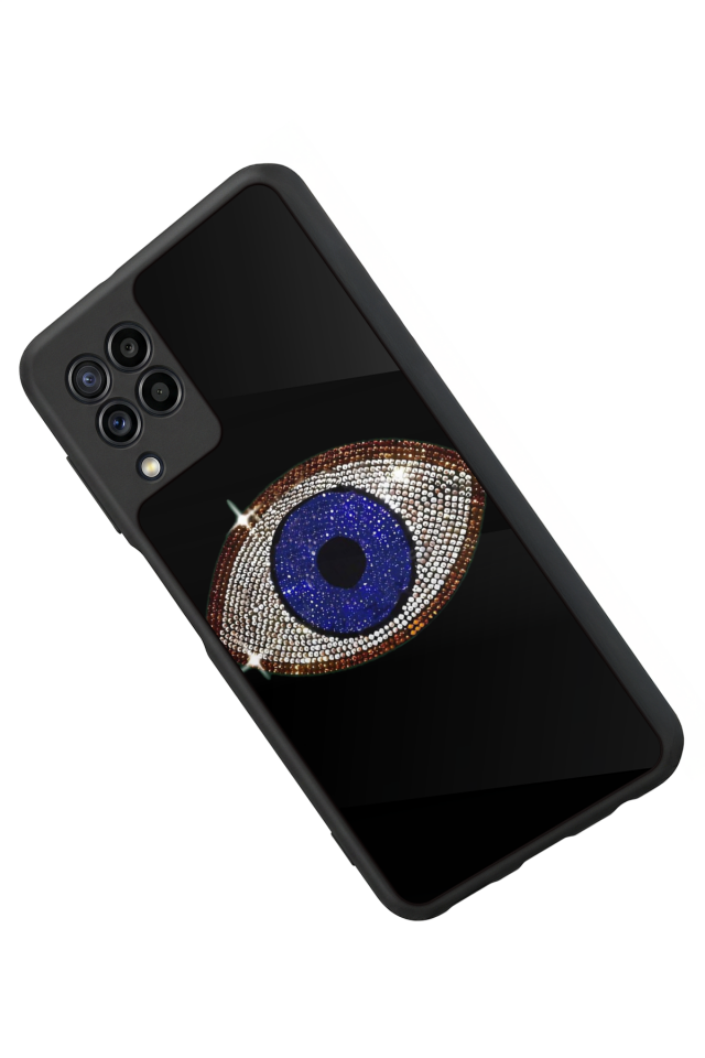 Samsung Galaxy M22 Uyumlu Nazar Tasarımlı Glossy Premium Kılıf