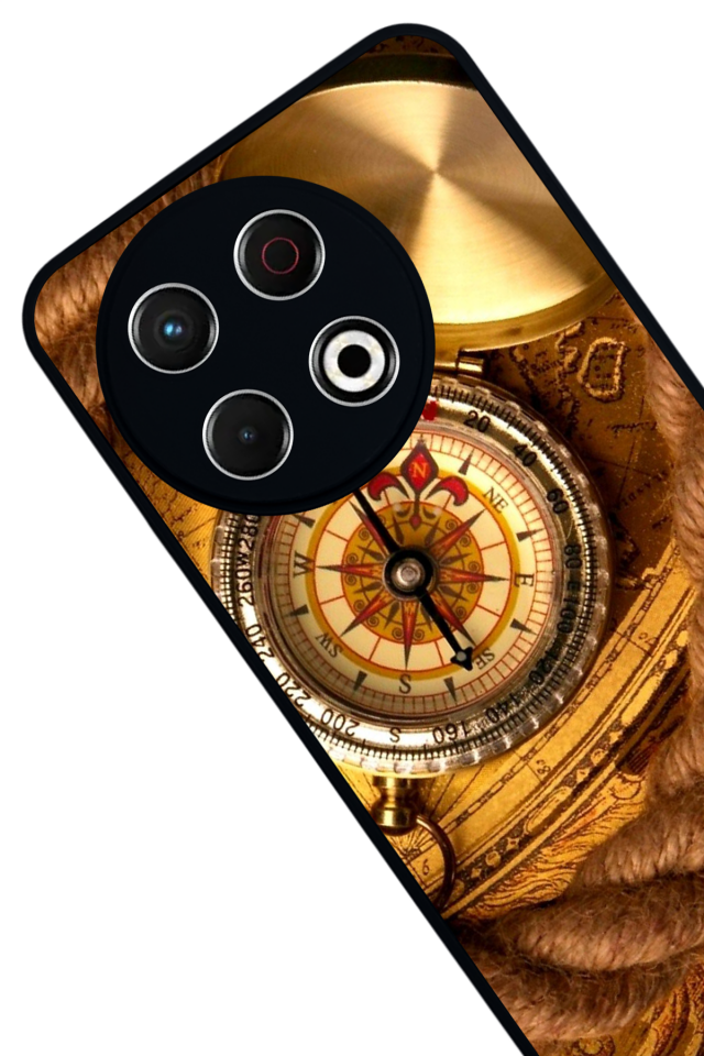 Tecno Spark 30 Pro Uyumlu Pusula Tasarımlı Glossy Premium Kılıf