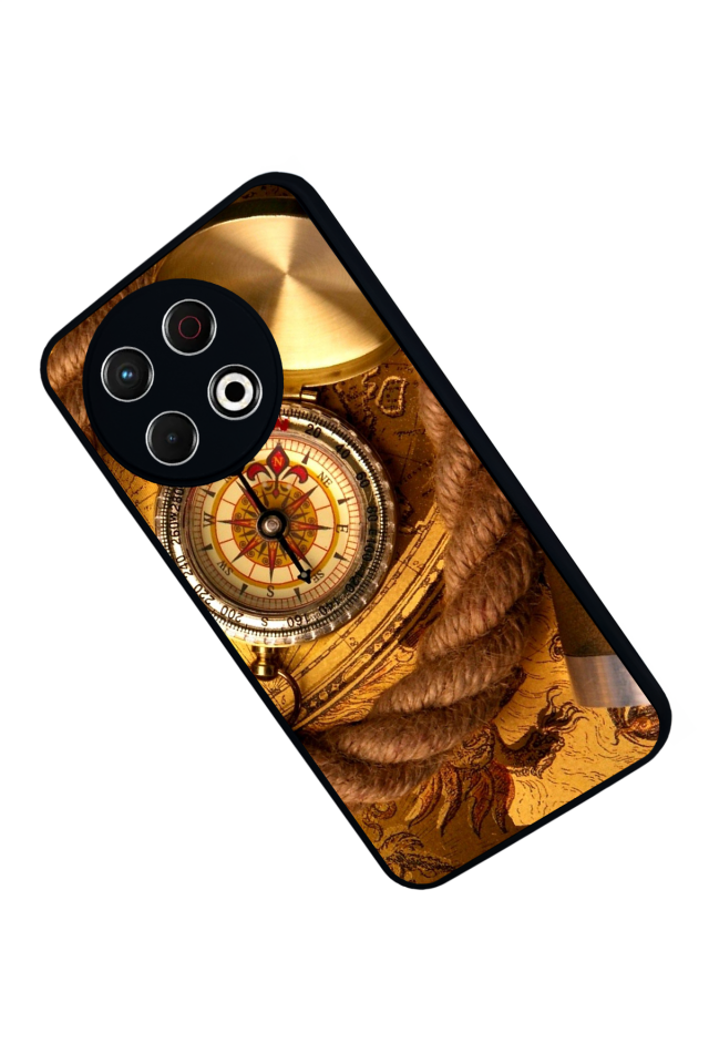 Tecno Spark 30 Pro Uyumlu Pusula Tasarımlı Glossy Premium Kılıf