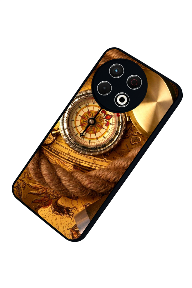 Tecno Spark 30 Pro Uyumlu Pusula Tasarımlı Glossy Premium Kılıf