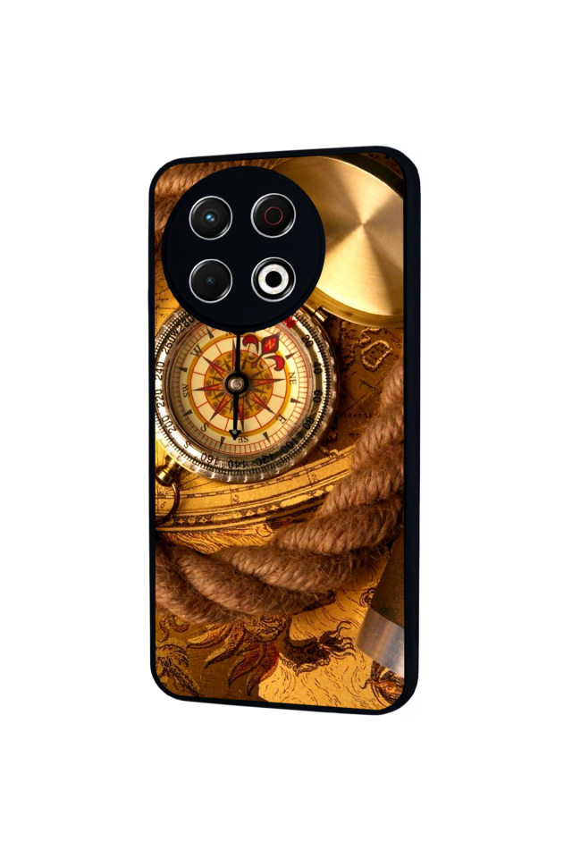 Tecno Spark 30 Pro Uyumlu Pusula Tasarımlı Glossy Premium Kılıf