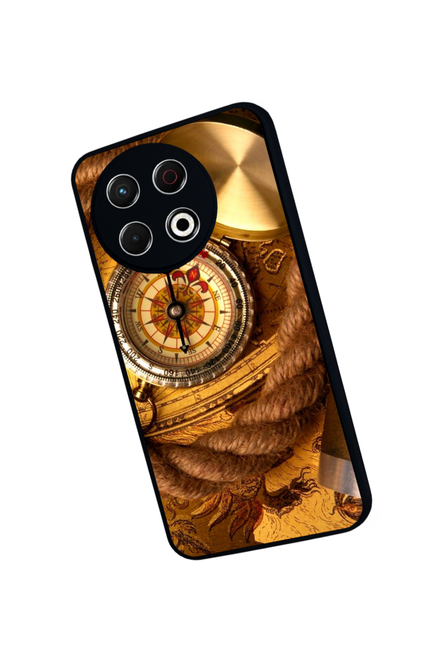 Tecno Spark 30 Pro Uyumlu Pusula Tasarımlı Glossy Premium Kılıf