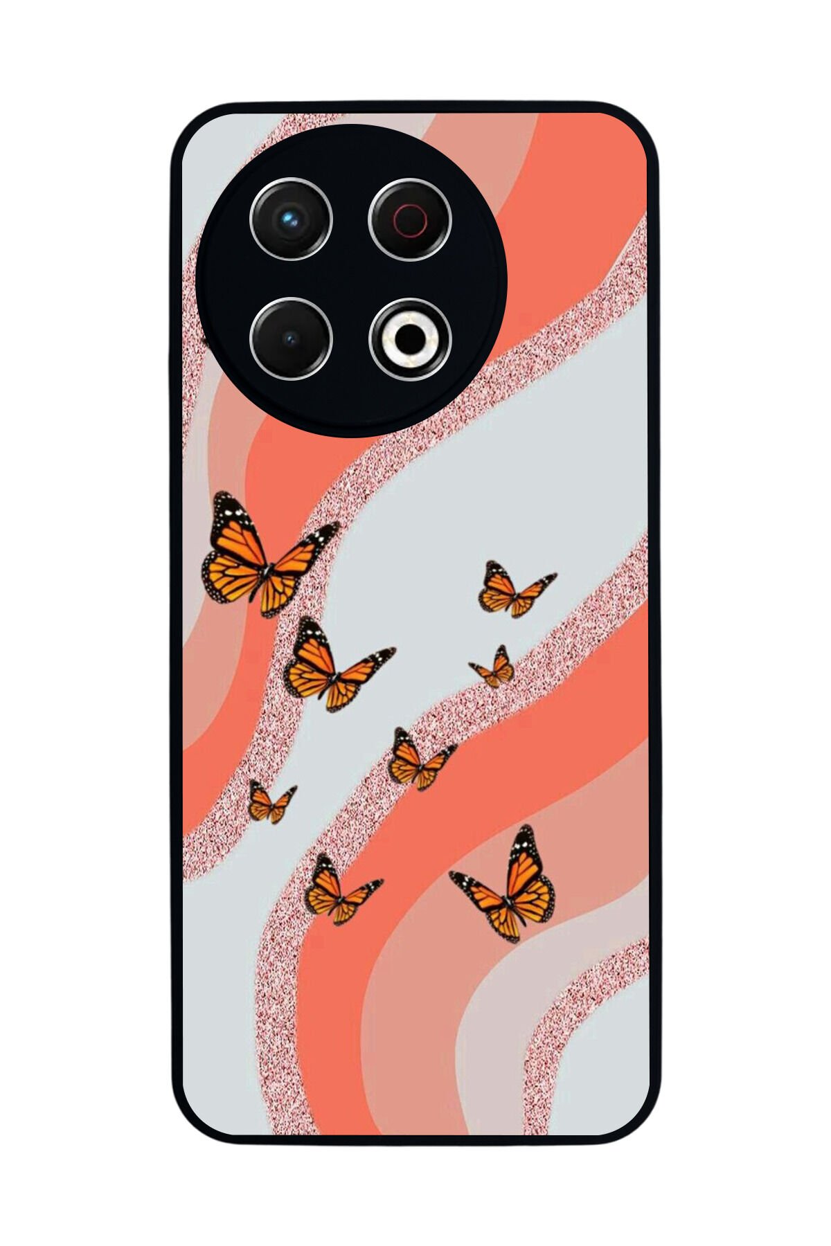 Tecno Spark 30 Pro Uyumlu Kelebek Tasarımlı Glossy Premium Kılıf