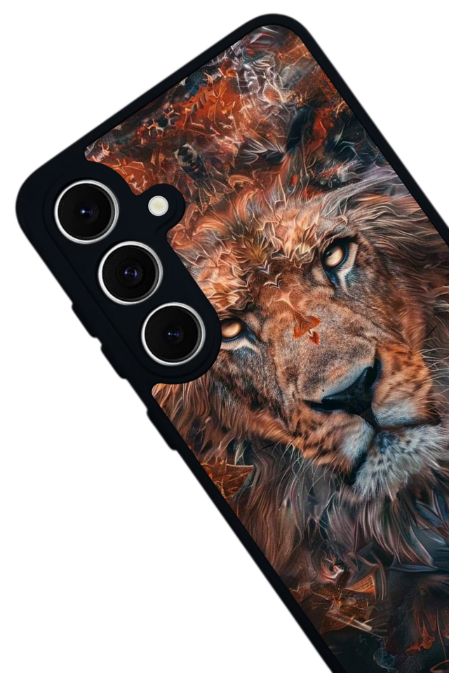 Samsung Galaxy S24 FE Uyumlu Aslan Tasarımlı Glossy Premium Kılıf