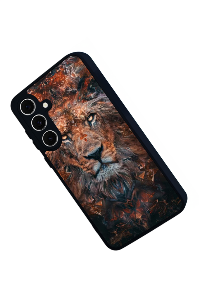Samsung Galaxy S24 FE Uyumlu Aslan Tasarımlı Glossy Premium Kılıf