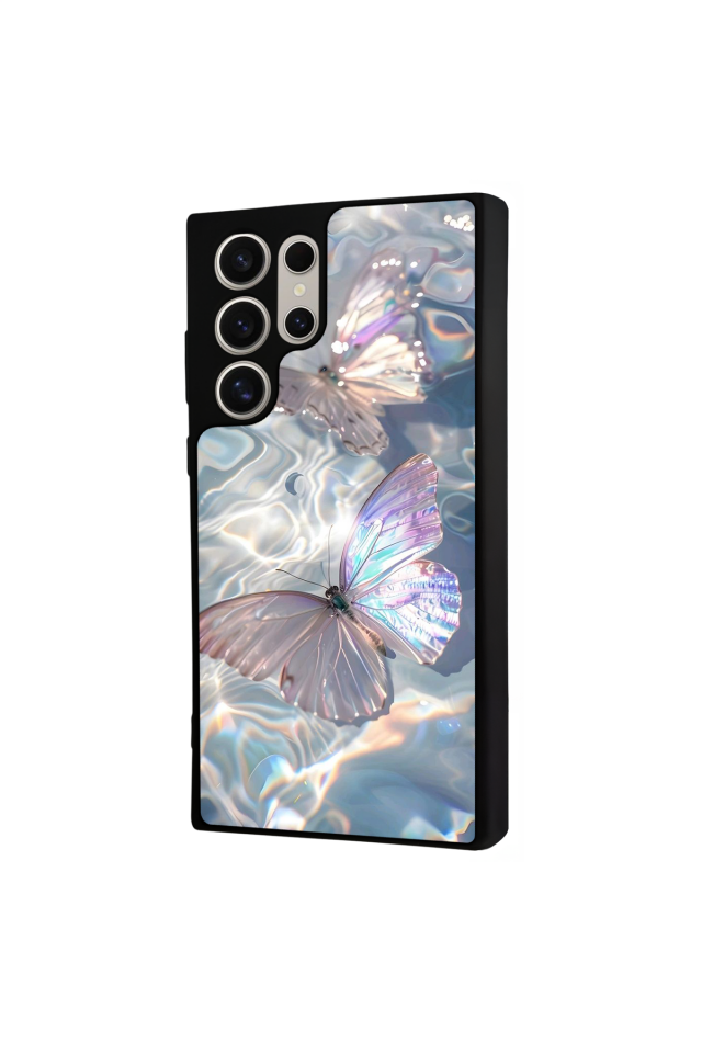 Samsung Galaxy S22 Ultra Uyumlu Kelebek Tasarımlı Glossy Premium Kılıf