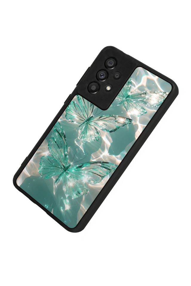 Samsung Galaxy A73 Uyumlu Kelebek Tasarımlı Glossy Premium Kılıf