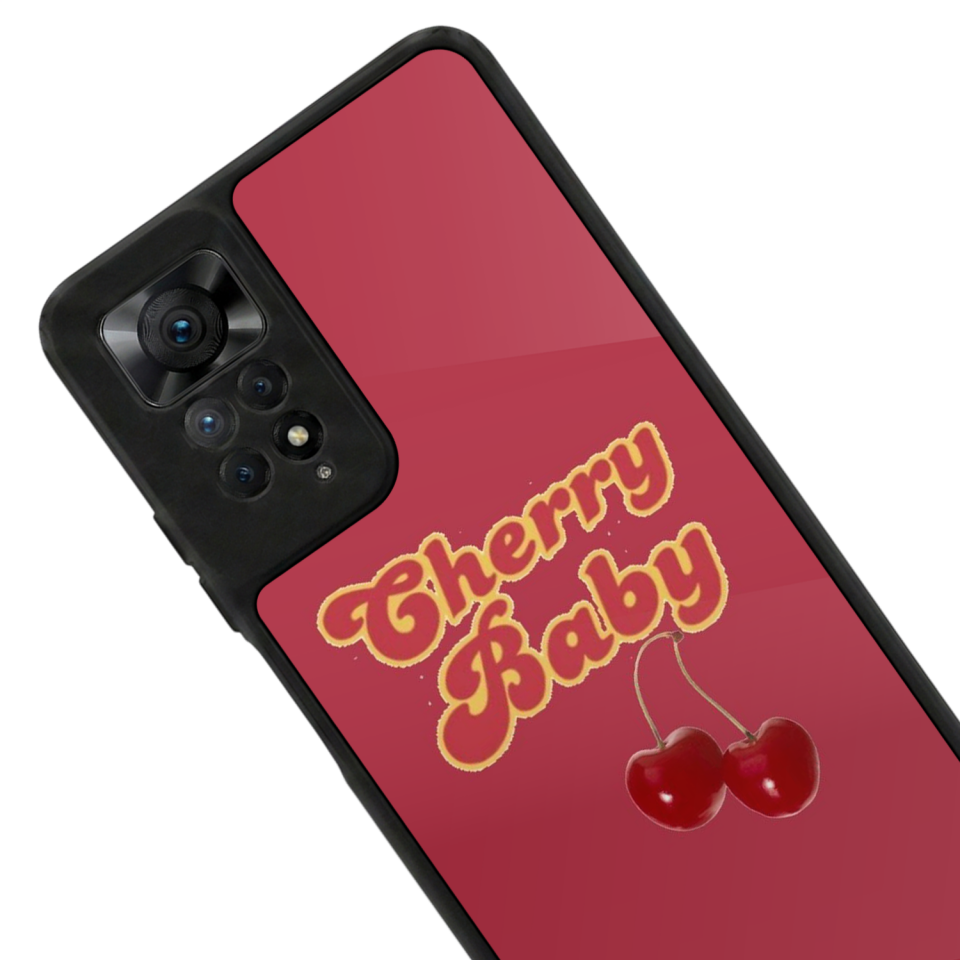 Xiaomi Redmi Note 11 Pro Uyumlu Kiraz Tasarımlı Glossy Premium Kılıf