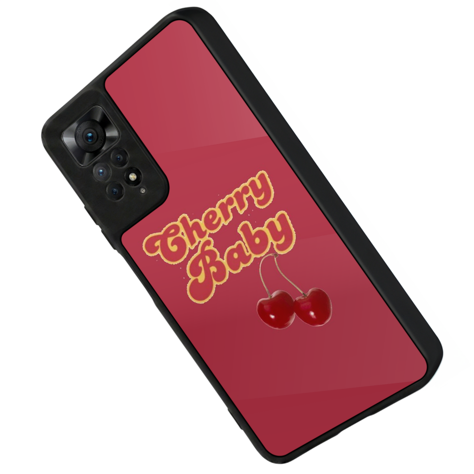 Xiaomi Redmi Note 11 Pro Uyumlu Kiraz Tasarımlı Glossy Premium Kılıf
