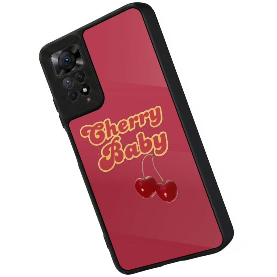 Xiaomi Redmi Note 11 Pro Uyumlu Kiraz Tasarımlı Glossy Premium Kılıf
