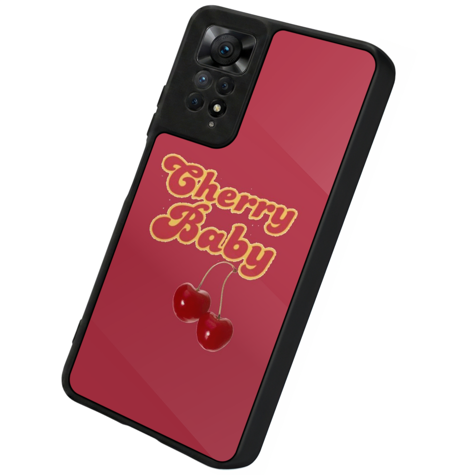 Xiaomi Redmi Note 11 Pro Uyumlu Kiraz Tasarımlı Glossy Premium Kılıf