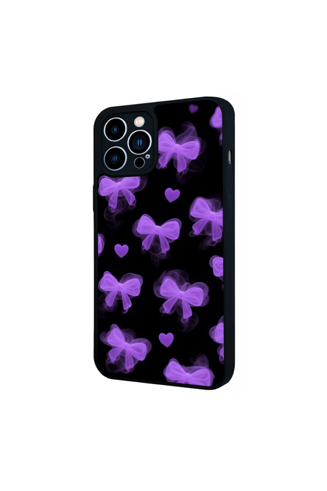 iPhone 12 Pro Max Uyumlu Kurdele Tasarımlı Glossy Premium Kılıf