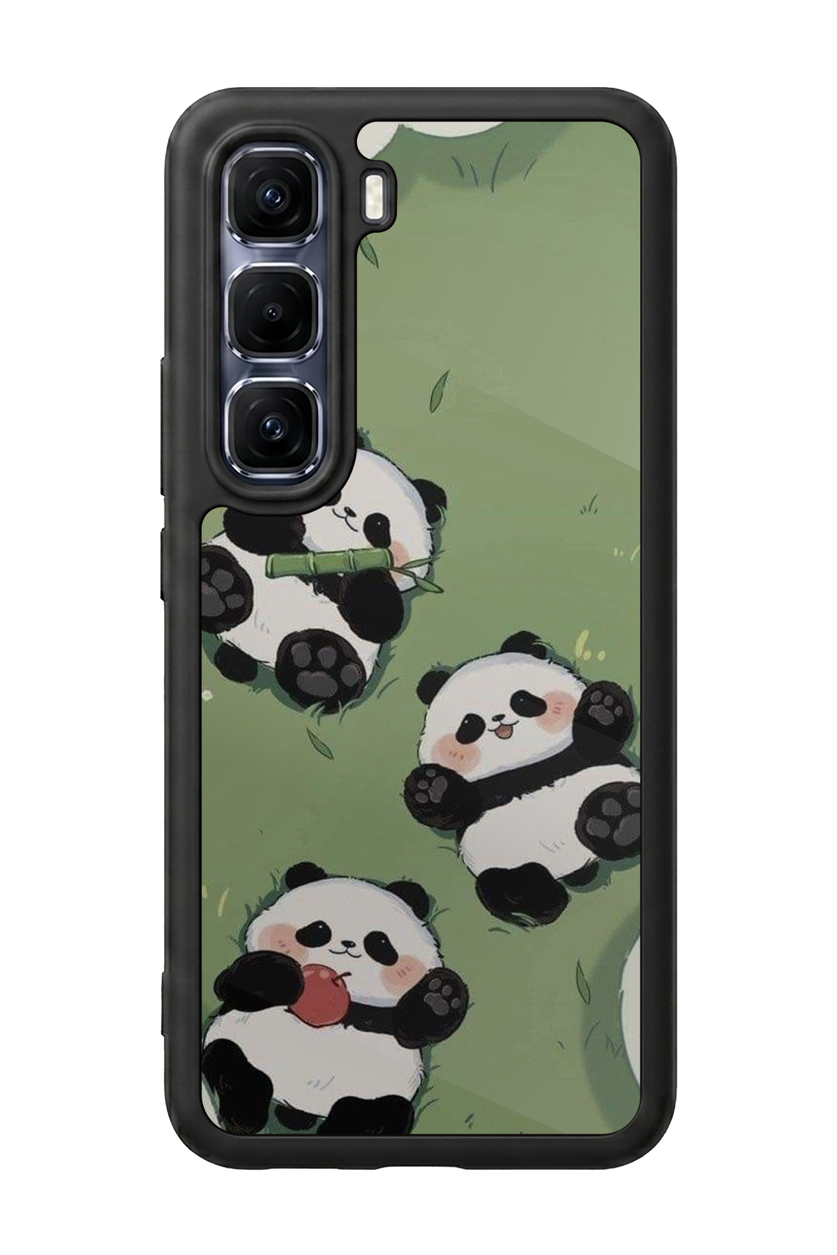 Infinix Hot 60 Pro Plus Uyumlu Panda Tasarımlı Glossy Premium Kılıf