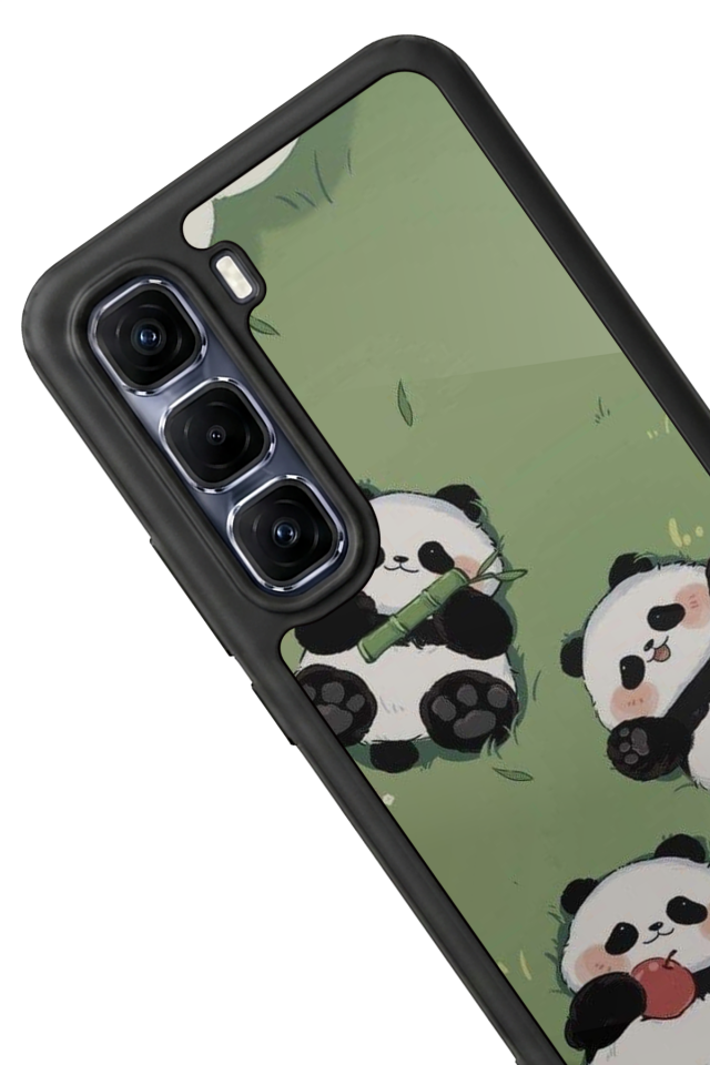 Infinix Hot 60 Pro Plus Uyumlu Panda Tasarımlı Glossy Premium Kılıf