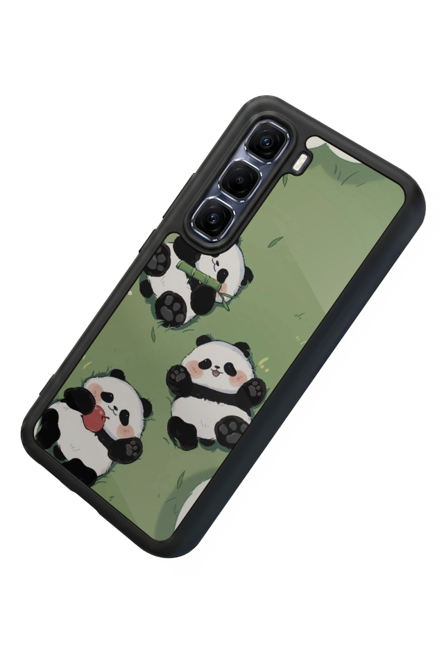 Infinix Hot 60 Pro Plus Uyumlu Panda Tasarımlı Glossy Premium Kılıf