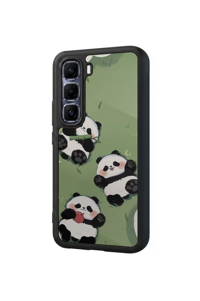 Infinix Hot 60 Pro Plus Uyumlu Panda Tasarımlı Glossy Premium Kılıf