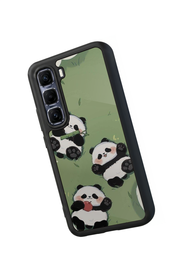 Infinix Hot 60 Pro Plus Uyumlu Panda Tasarımlı Glossy Premium Kılıf