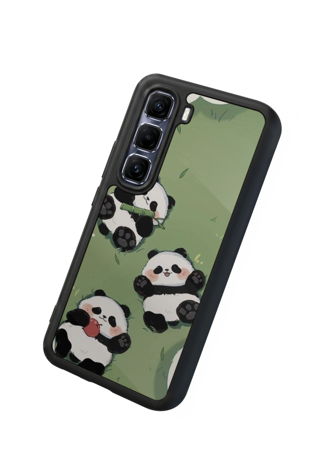 Infinix Hot 60 Pro Plus Uyumlu Panda Tasarımlı Glossy Premium Kılıf