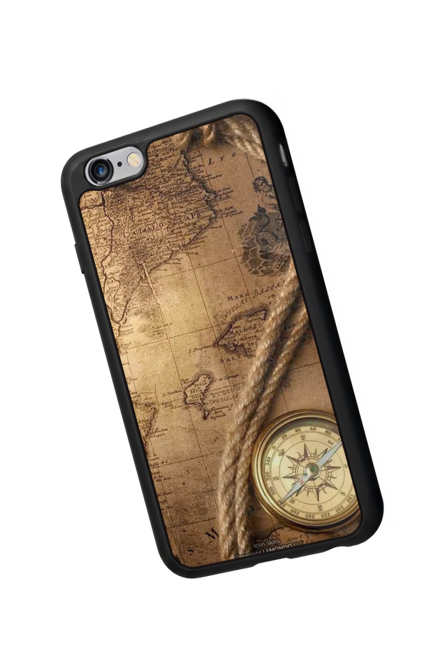 iPhone 6s Plus Uyumlu Pusula Tasarımlı Glossy Premium Kılıf