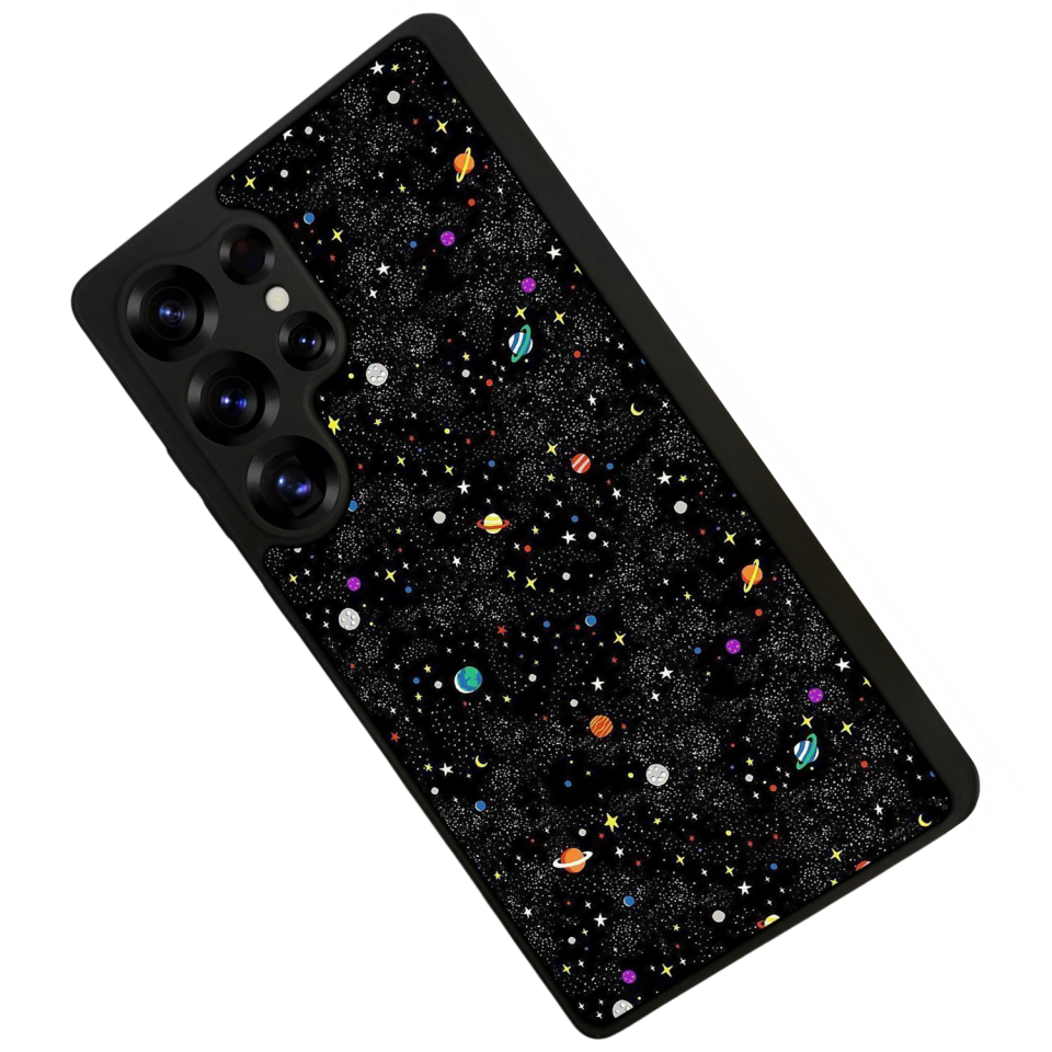 Samsung Galaxy S25 Ultra Uyumlu Uzay Tasarımlı Glossy Premium Kılıf