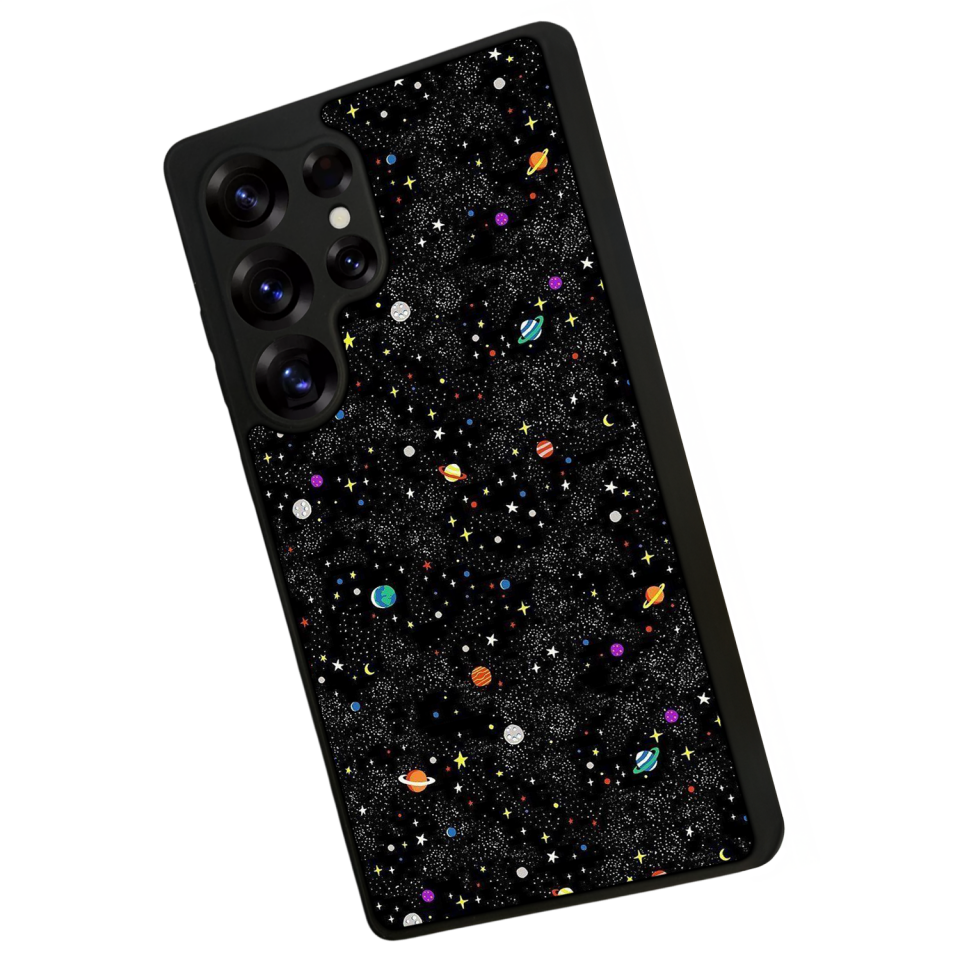 Samsung Galaxy S25 Ultra Uyumlu Uzay Tasarımlı Glossy Premium Kılıf