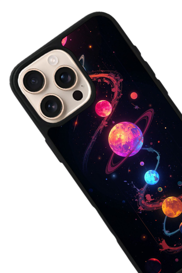 iPhone 15 Pro Uyumlu Uzay Tasarımlı Glossy Premium Kılıf