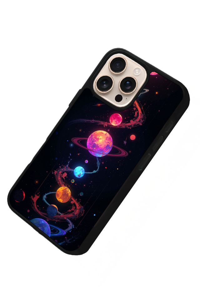 iPhone 15 Pro Uyumlu Uzay Tasarımlı Glossy Premium Kılıf