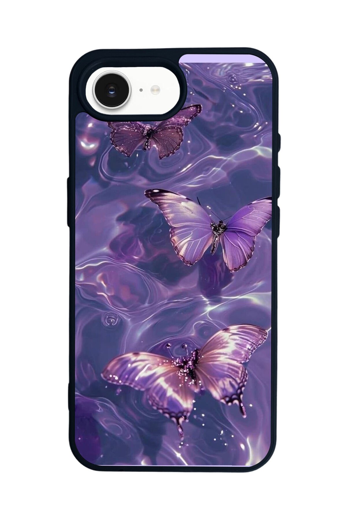 iPhone 16E Uyumlu Kelebek Tasarımlı Glossy Premium Kılıf