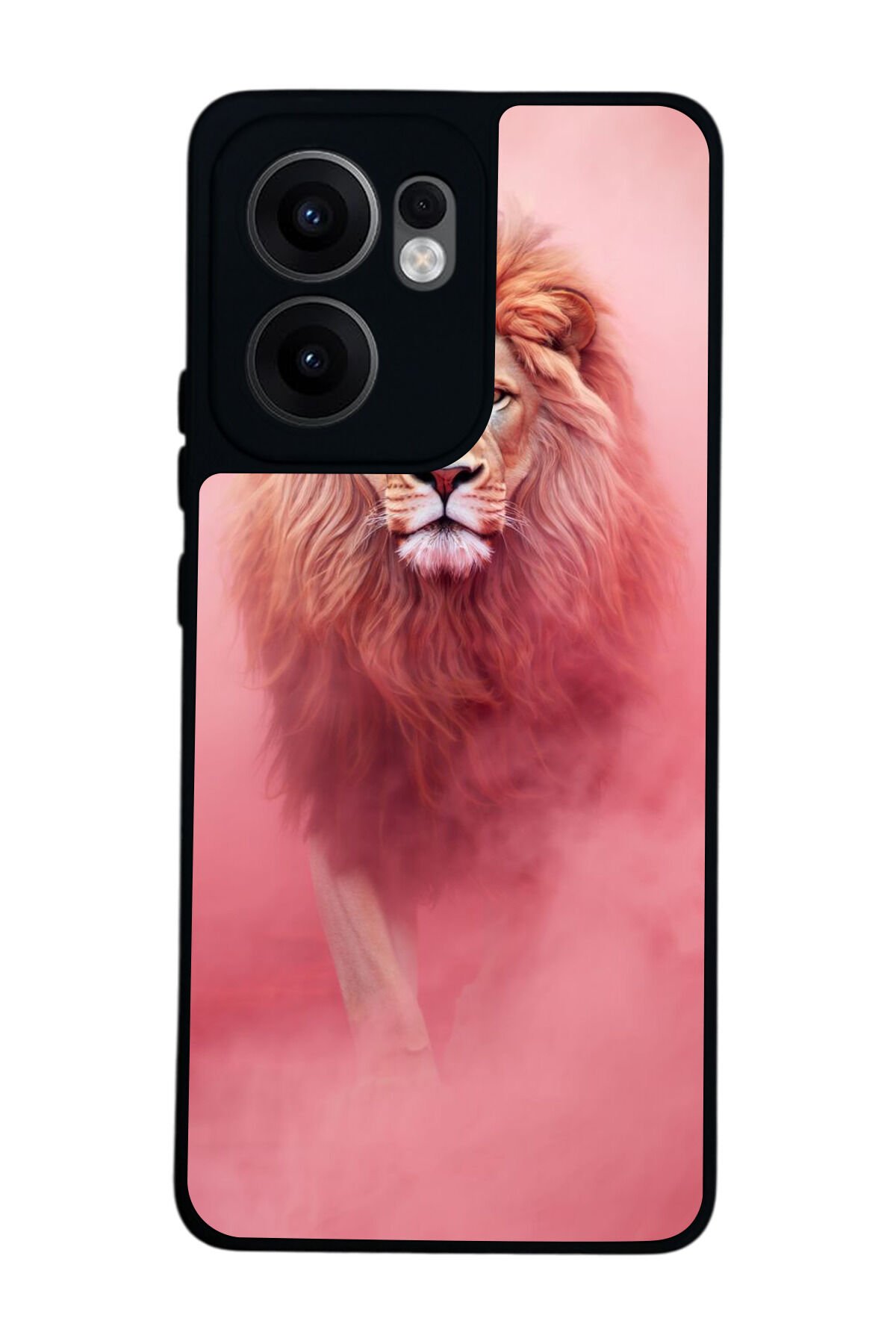 Oppo Reno 13F Uyumlu Aslan Tasarımlı Glossy Premium Kılıf