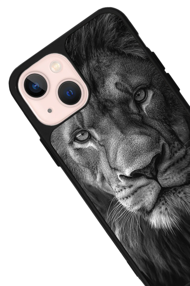 iPhone 13 Mini Uyumlu Aslan Tasarımlı Glossy Premium Kılıf