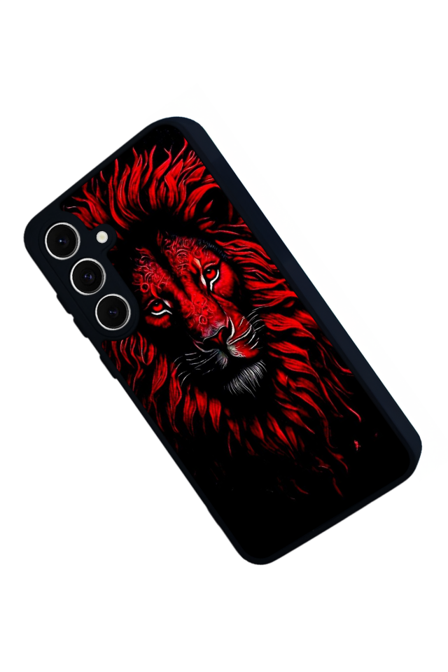 Samsung Galaxy S24 FE Uyumlu Aslan Tasarımlı Glossy Premium Kılıf