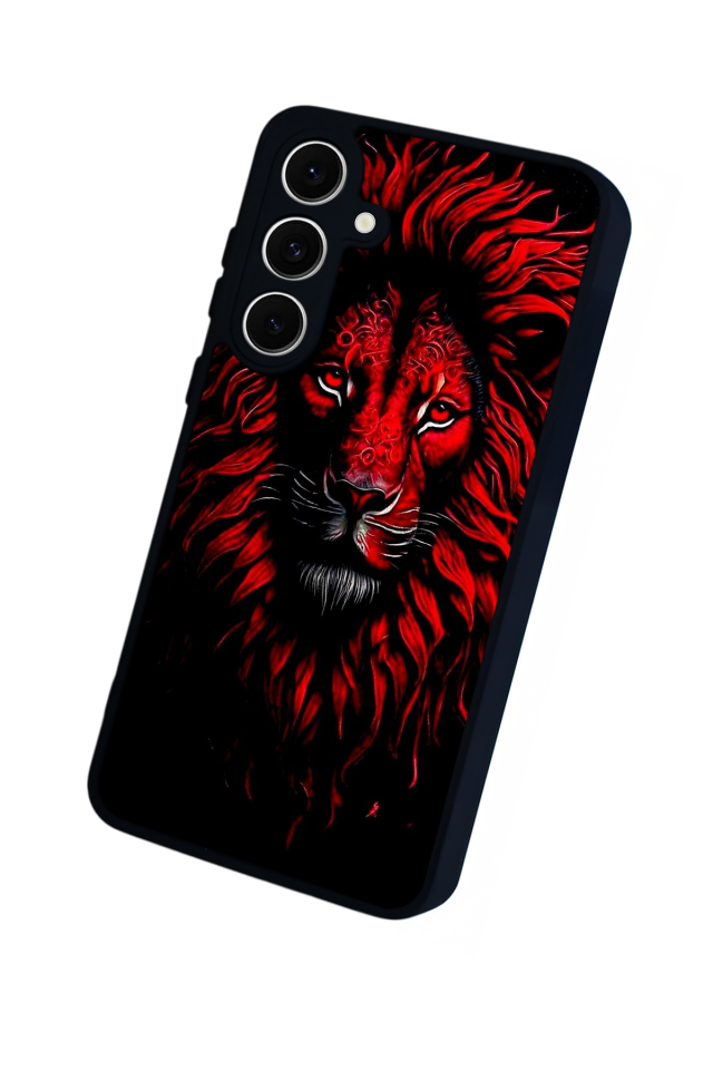 Samsung Galaxy S24 FE Uyumlu Aslan Tasarımlı Glossy Premium Kılıf