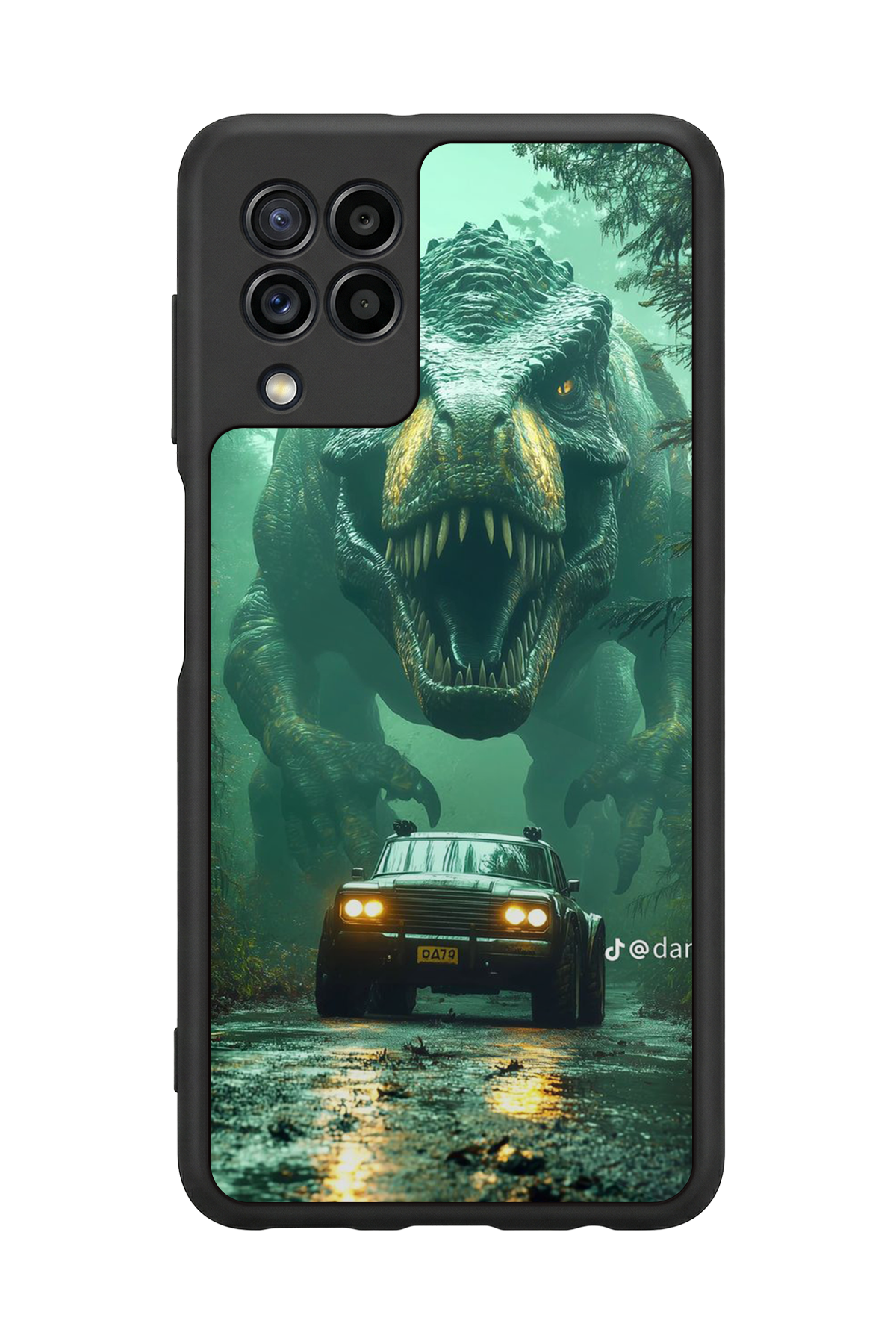 Samsung Galaxy M32 Uyumlu Dinazor Tasarımlı Glossy Premium Kılıf