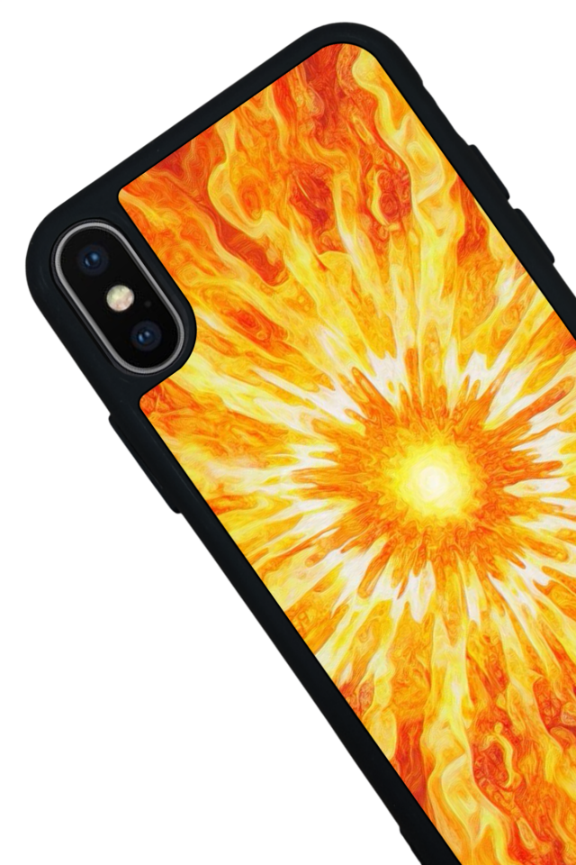 iPhone XS Max Uyumlu Güneş Tasarımlı Glossy Premium Kılıf