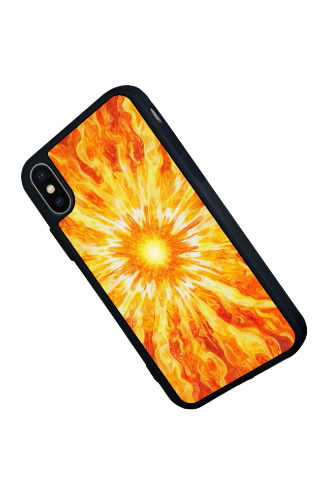iPhone XS Max Uyumlu Güneş Tasarımlı Glossy Premium Kılıf