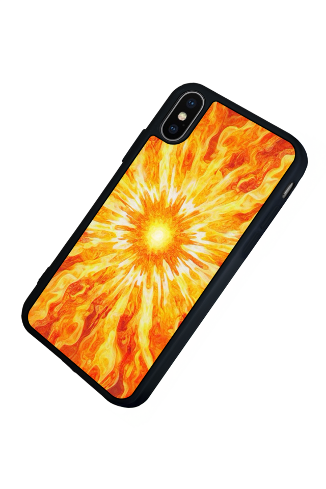 iPhone XS Max Uyumlu Güneş Tasarımlı Glossy Premium Kılıf