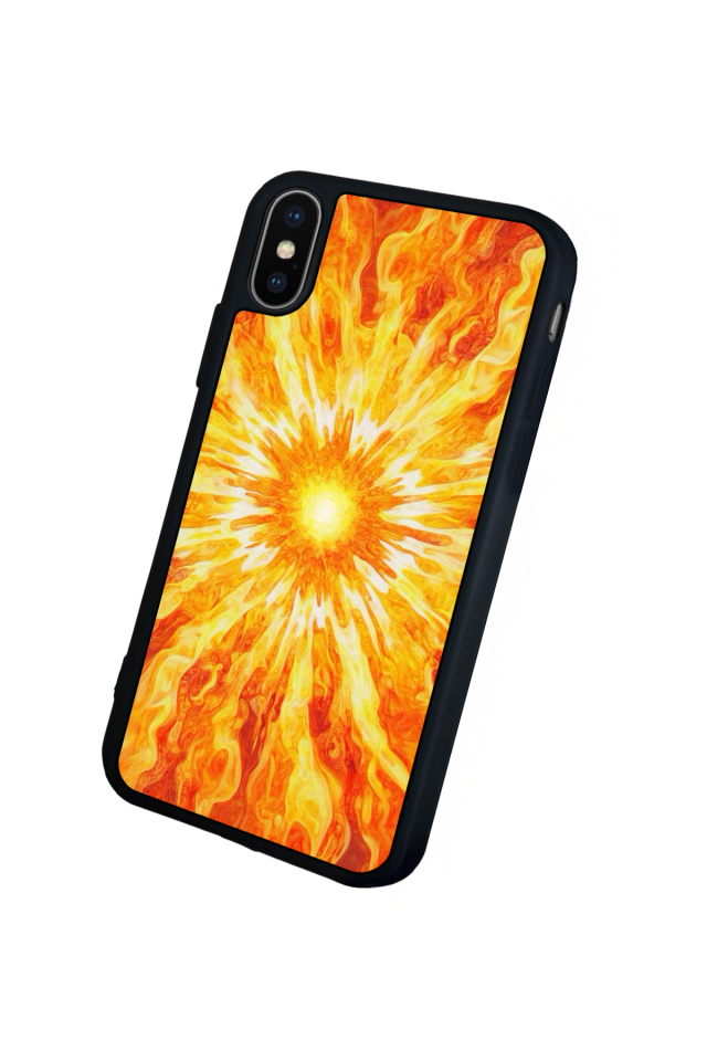 iPhone XS Max Uyumlu Güneş Tasarımlı Glossy Premium Kılıf