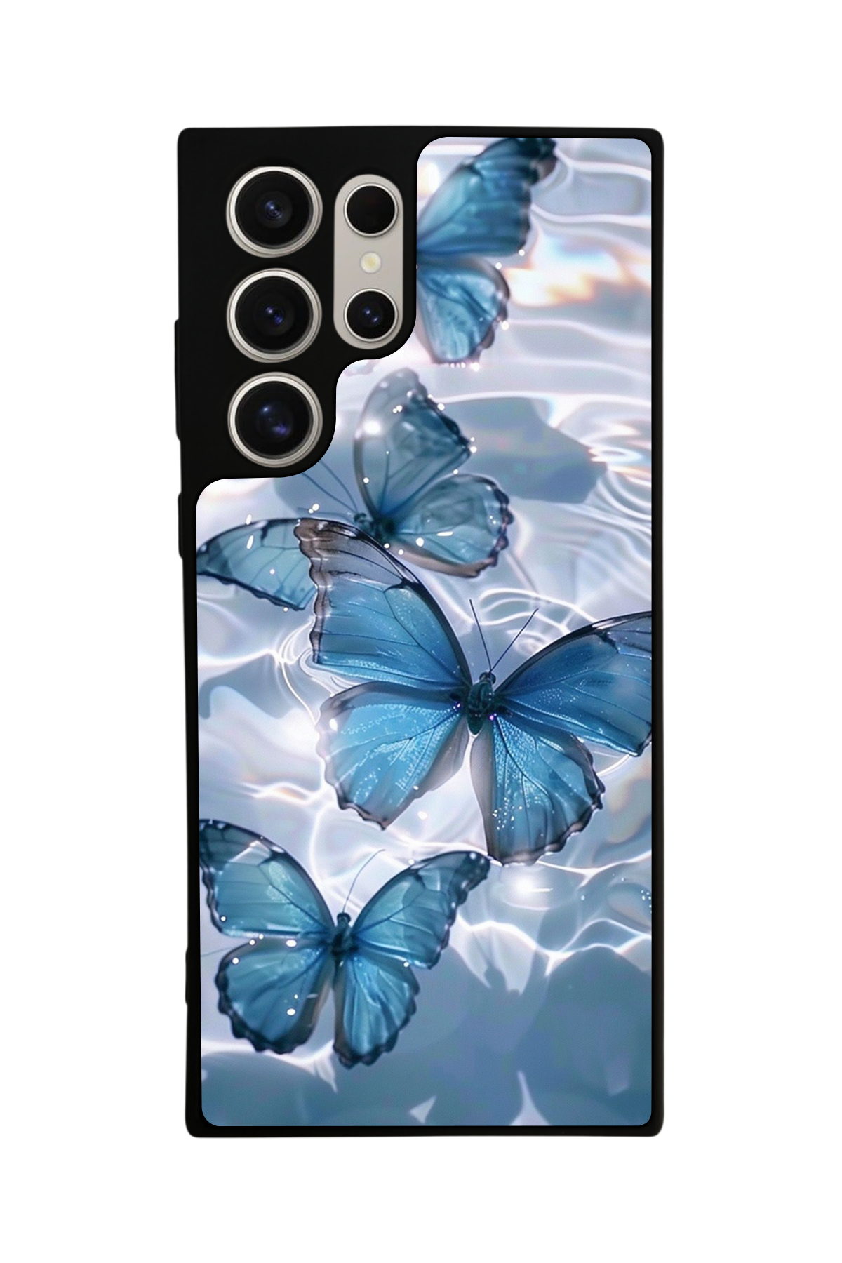 Samsung Galaxy S22 Ultra Uyumlu Kelebek Tasarımlı Glossy Premium Kılıf