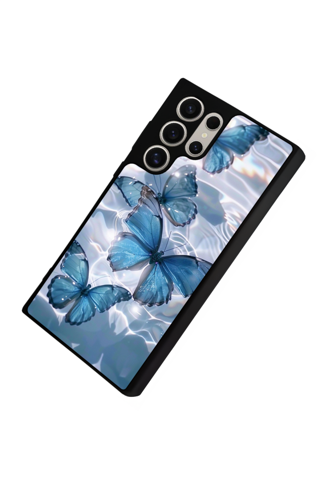Samsung Galaxy S22 Ultra Uyumlu Kelebek Tasarımlı Glossy Premium Kılıf