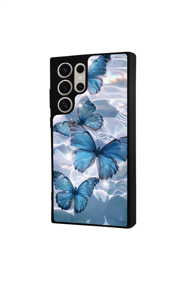 Samsung Galaxy S22 Ultra Uyumlu Kelebek Tasarımlı Glossy Premium Kılıf