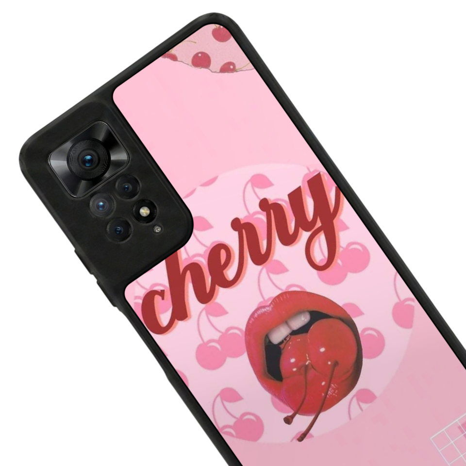 Xiaomi Redmi Note 11 Pro Uyumlu Kiraz Tasarımlı Glossy Premium Kılıf