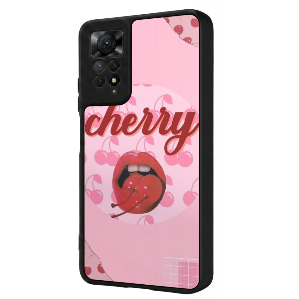 Xiaomi Redmi Note 11 Pro Uyumlu Kiraz Tasarımlı Glossy Premium Kılıf